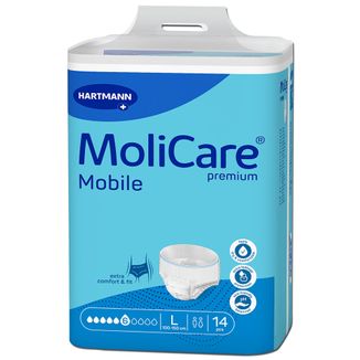 MoliCare Premium Mobile, pieluchomajtki, rozmiar XS, 45-70 cm, 6 kropli, 14 sztuk MoliCare Premium Mobile, pieluchomajtki, rozmiar XS, 45-70 cm, 6 kropli, 14 sztuk - zdjęcie produktu