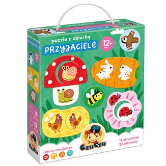 CzuCzu Puzzle z dziurką Przyjaciele, pierwsze puzzle dla dzieci, od 12 miesiąca, 11 układanek CzuCzu Puzzle z dziurką Przyjaciele, pierwsze puzzle dla dzieci, od 12 miesiąca, 11 układanek - zdjęcie produktu