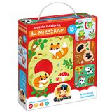 CzuCzu Puzzle z dziurką Tu mieszkam, pierwsze puzzle dla dzieci, od 15 miesiąca, 8 układanek - miniaturka zdjęcia produktu