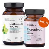 Aura Herbals Maślan sodu mikrokapsułkowany 600 mg, 90 kapsułek + Floradrop Femi Probiotyk, 20 kapsułek gratis - miniaturka zdjęcia produktu