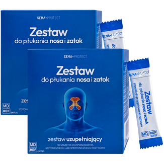 Zestaw SEMA Protect, zestaw uzupełniający do płukania nosa i zatok, 2 x 30 saszetek Zestaw SEMA Protect, zestaw uzupełniający do płukania nosa i zatok, 2 x 30 saszetek - zdjęcie produktu