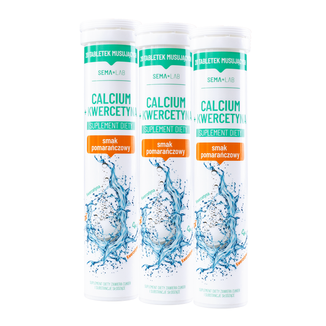 Zestaw SEMA Lab Calcium + Kwercetyna, smak pomarańczowy, 3 x 20 tabletek musujących - zdjęcie produktu