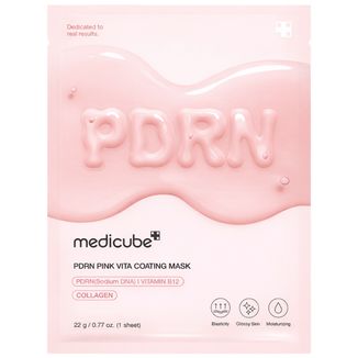 Medicube PDRN Pink Vita Coating Mask, regenerująca maska do twarzy w płachcie, 22 g - zdjęcie produktu