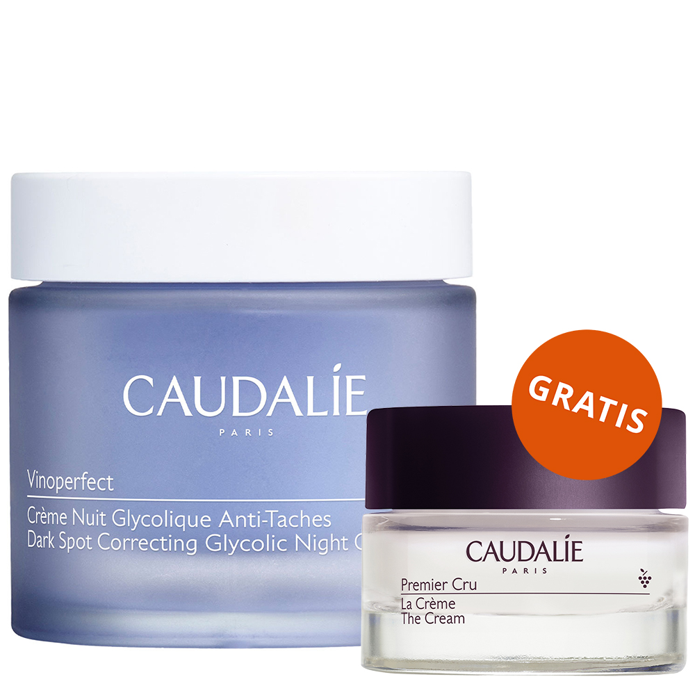 Nieznana Caudalie Vinoperfect, glikolowy krem na przebarwienia, na noc, 50 ml + krem do twarzy, 15 ml gratis