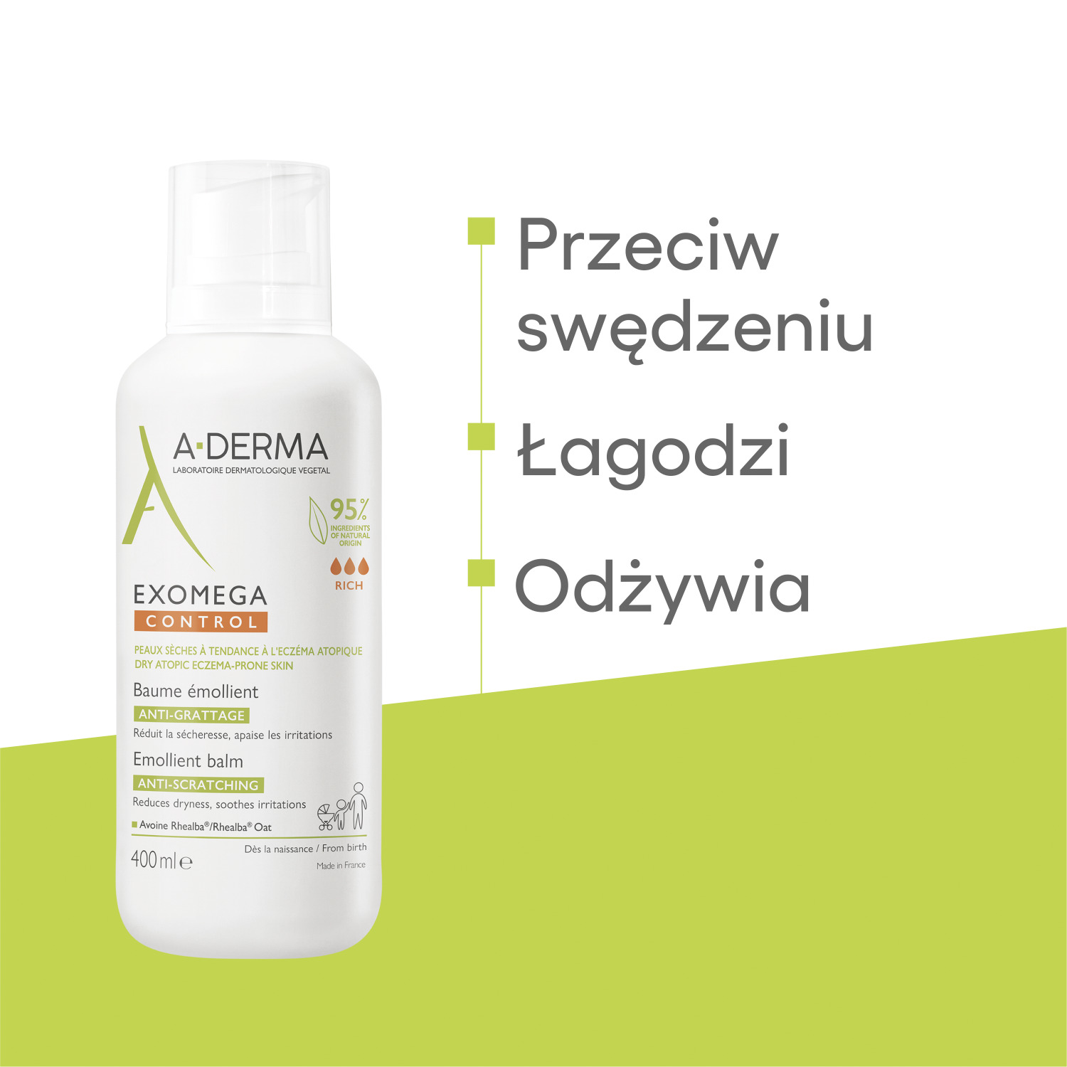 Набор A-Derma Exomega Control, масло для душа 500 мл, бальзам 400 мл, ночной крем 200 мл — фото 8