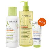Zestaw A-Derma Exomega Control, olejek emolient pod prysznic przeciw drapaniu, 500 ml + krem emolient, 400 ml + regenerujący krem emolient na noc, 200 ml gratis - miniaturka zdjęcia produktu