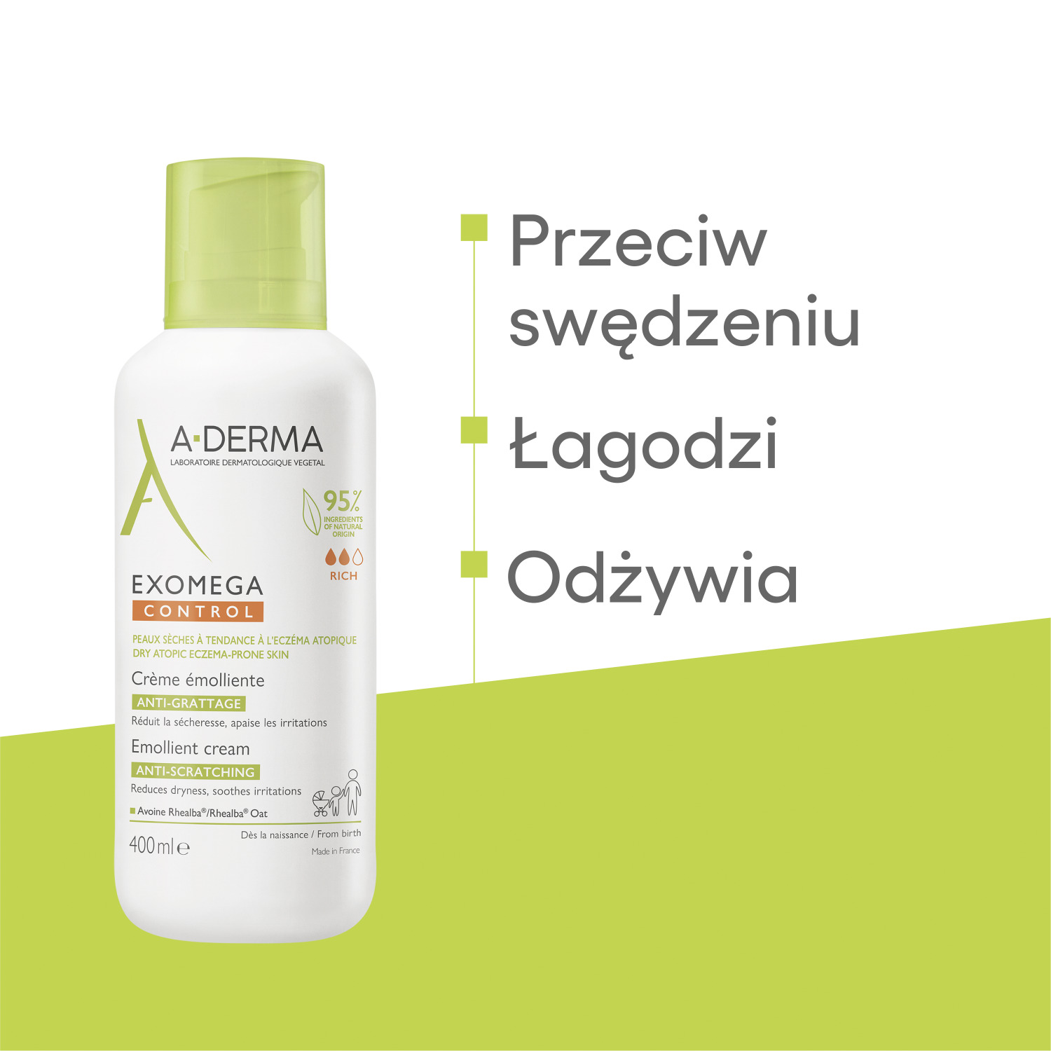 Набор A-Derma Exomega Control, гель 2 в 1 для мытья 500 мл, крем 400 мл, ночной крем 200 мл — фото 7