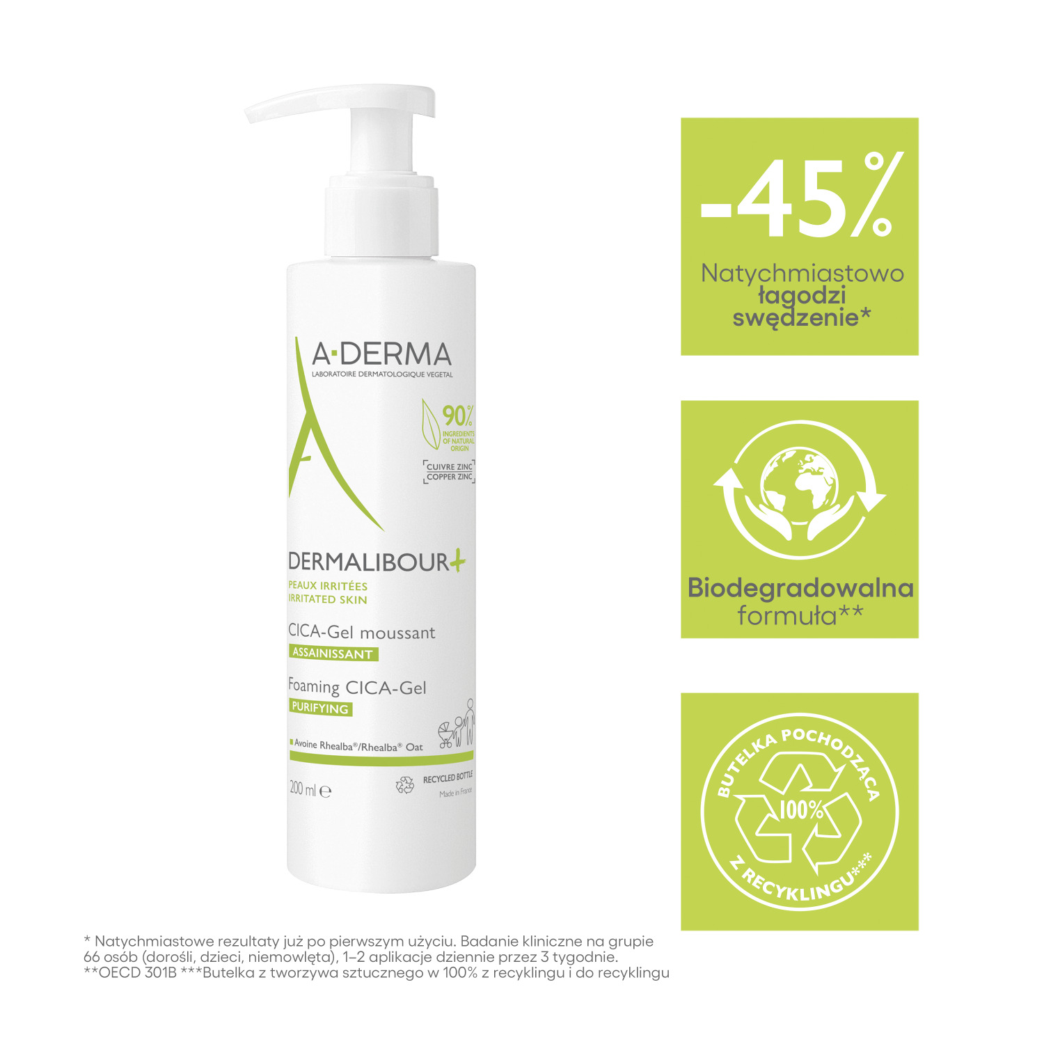 Набор A-Derma Dermalibour+ Cica, крем 100 мл, гель для мытья 200 мл, ночной крем Exomega Control 200 мл — фото 8