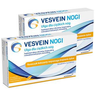Zestaw Vesvein Nogi, 2 x 30 tabletek Zestaw Vesvein Nogi, 2 x 30 tabletek - zdjęcie produktu