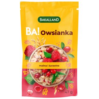 Bakalland BA! Owsianka, malina i żurawina, 47 g Bakalland BA! Owsianka, malina i żurawina, 47 g - zdjęcie produktu