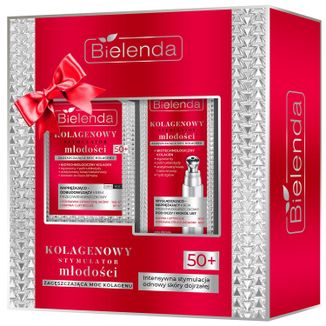 Zestaw Bielenda Kolagenowy Stymulator Młodości 50+, krem przeciwzmarszczkowy, 50 ml + krem przeciwzmarszczkowy pod oczy i wokół ust, 15 ml - zdjęcie produktu