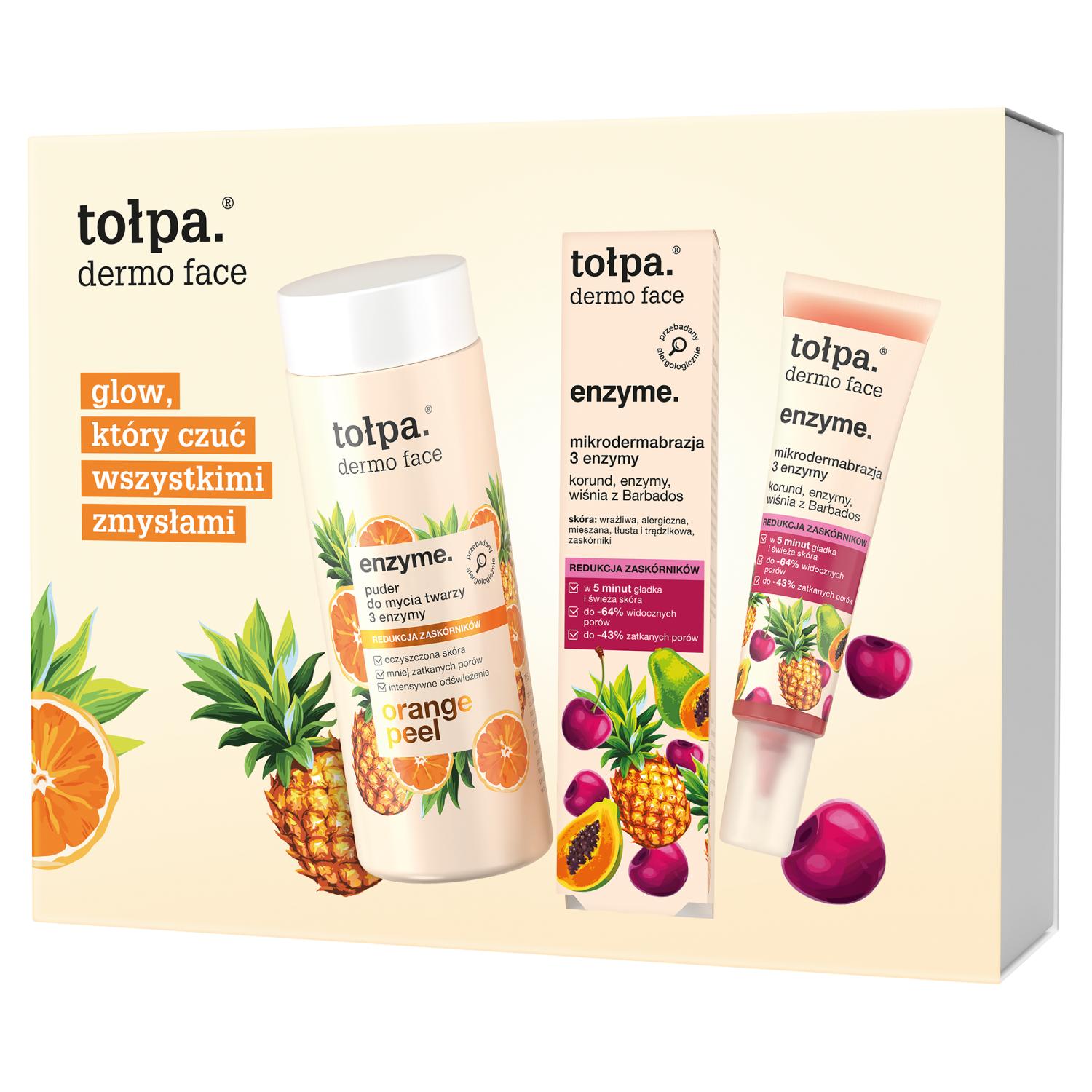 Tołpa Zestaw Tołpa Dermo Face Enzyme, mikrodermabrazja 3 enzymy, 40 ml + puder do mycia twarzy, 40 g