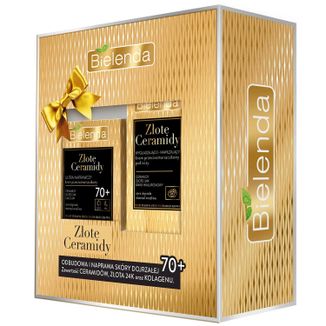 Zestaw Bielenda Złote Ceramidy 70+, krem przeciwzmarszczkowy pod oczy, 15 ml +  Ultra naprawczy krem przeciwzmarszczkowy ,50 ml - zdjęcie produktu