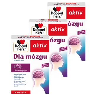 Zestaw Doppelherz aktiv Dla Mózgu, 3 x 30 kapsułek Zestaw Doppelherz aktiv Dla Mózgu, 3 x 30 kapsułek - zdjęcie produktu
