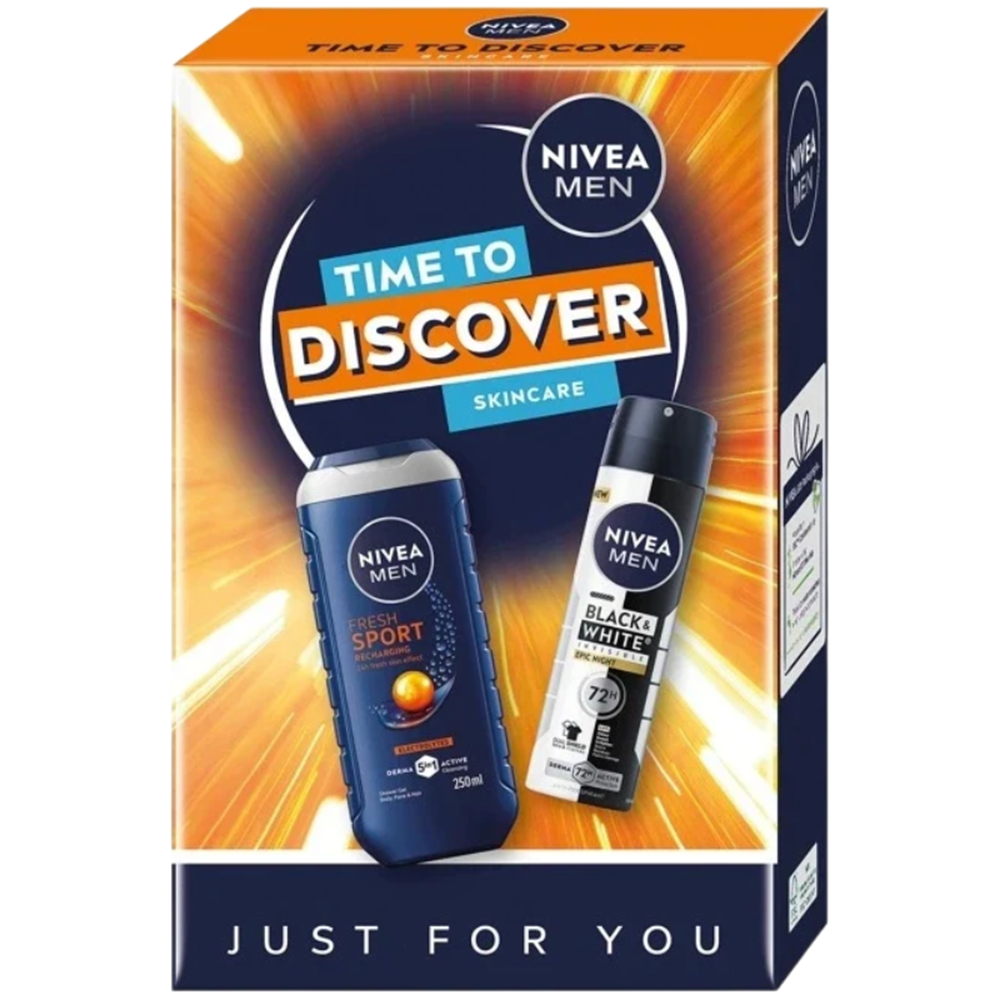 Nivea Set Nivea Men Time to Discover, Sport, Duschgel, 250 ml + Epic Night, Antitranspirant, spray, 150 ml — Inhaltsstoffe und Bewertung