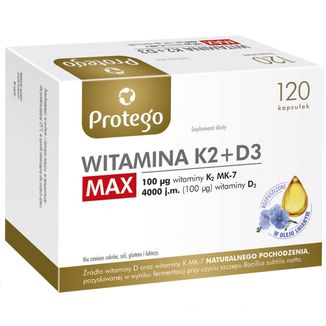 Protego Witamina K2 + D3 Max, 120 kapsułek - zdjęcie produktu
