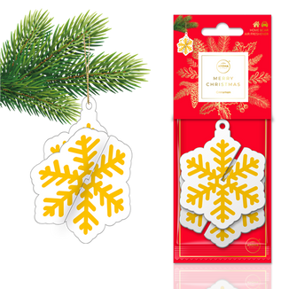 Aroma Home Xmass 3D Gold Snowflake, zawieszka zapachowa, cinnamon, 1 sztuka - zdjęcie produktu
