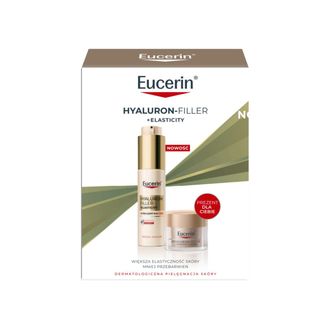Zestaw Eucerin Hyaluron-Filler + Elasticity, ultralekki krem na dzień, SPF 50 + krem na noc, 20 ml - zdjęcie produktu