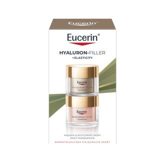 Zestaw Eucerin Hyaluron-Filler, różany krem na dzień, rose, SPF 30, 50 ml + ujędrniający krem przeciwzmarszczkowy na noc z Thiamidolem, 50 ml - zdjęcie produktu