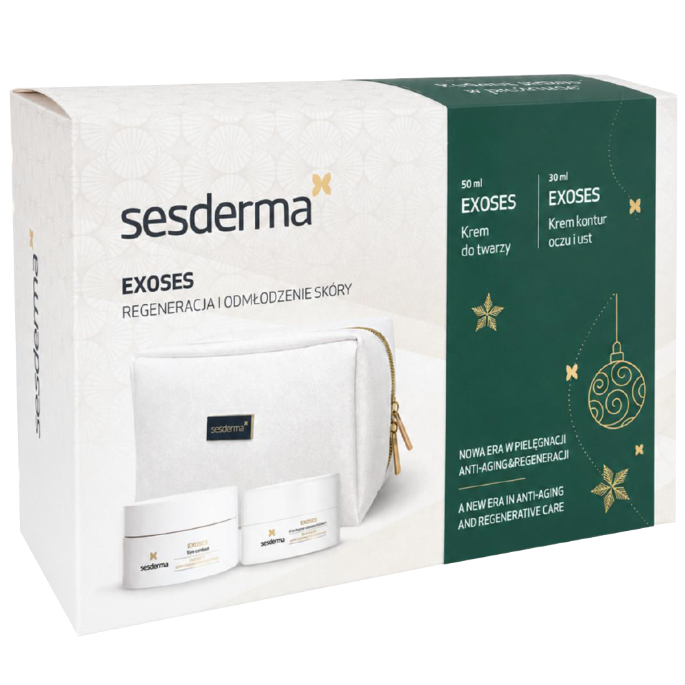 Nieznana Zestaw Sesderma Exoses, krem do twarzy, 50 ml + krem kontur oczu i ust, 30 ml + kosmetyczka