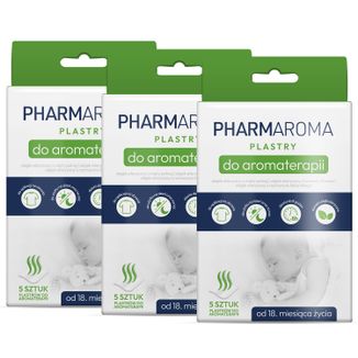 Zestaw Pharmaroma, plastry do aromaterapii, od 18 miesiąca, 3 x 5 sztuk Zestaw Pharmaroma, plastry do aromaterapii, od 18 miesiąca, 3 x 5 sztuk - zdjęcie produktu