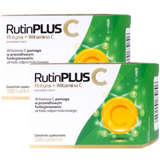 Zestaw SEMA Lab Rutin Plus C, 2 x 150 tabletek Zestaw SEMA Lab Rutin Plus C, 2 x 150 tabletek - zdjęcie produktu