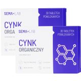 Zestaw SEMA Lab Cynk organiczny, 2 x 30 tabletek powlekanych - miniaturka zdjęcia produktu