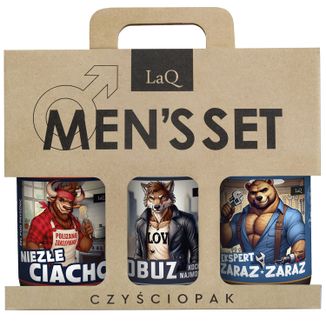 Zestaw LaQ Men's Set Czyściopak, żele pod prysznic, Niezłe Ciacho, 500 ml + Łobuz Kocha Najmocniej, 500 ml + Ekspert Zaraz Zaraz, 500 ml - zdjęcie produktu