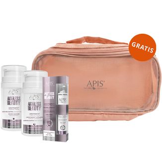 Zestaw Apis Ageless Beauty with Progeline, hydrożelowy krem do twarzy, 50 ml + krem-maska, 50 ml + krem pod oczy, 10 ml + kosmetyczka gratis - zdjęcie produktu