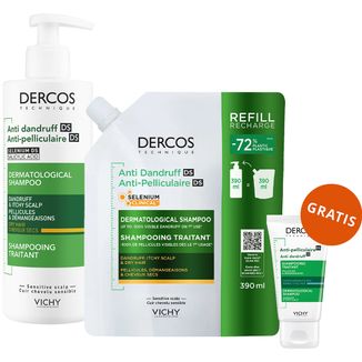 Zestaw Vichy Dercos Anti Dandruff DS, szampon przeciwłupieżowy, włosy suche, 390 ml + zapas, 390 ml + 50 ml gratis Zestaw Vichy Dercos Anti Dandruff DS, szampon przeciwłupieżowy, włosy suche, 390 ml + zapas, 390 ml + 50 ml gratis - zdjęcie produktu