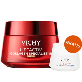 Vichy Liftactiv Collagen Specialist 16, krem do twarzy na dzień, SPF 50, 50 ml + przeciwzmarszczkowy krem z witaminą Cg i peptydami na noc, 15 ml gratis - zdjęcie produktu
