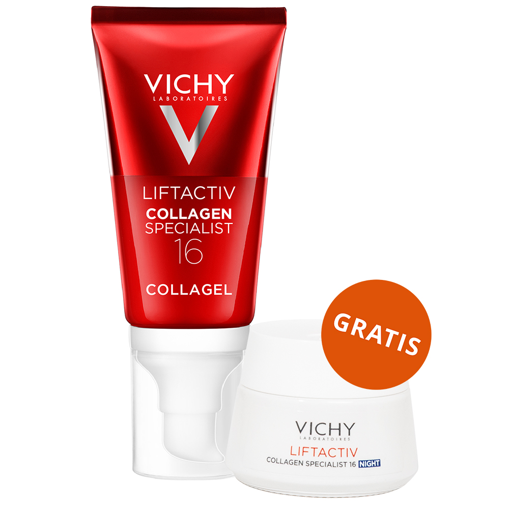 Набор Vichy Liftactiv Collagen Specialist: крем-гель для сияния 50 мл и ночной крем 15 мл