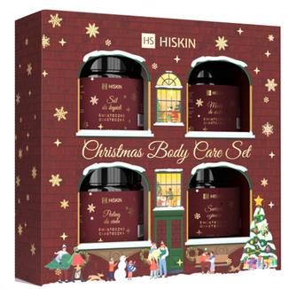 Zestaw Hiskin Świąteczne Ciasteczka, sól do kąpieli, 100 ml + masło do ciała, 100 ml + peeling do ciała, 100 ml + świeca sojowa, 100 ml - zdjęcie produktu