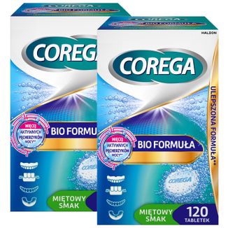 Zestaw Corega Tabs Bio Formuła, tabletki do czyszczenia protez zębowych, 2 x 120 tabletek - zdjęcie produktu