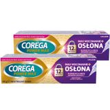 Zestaw Corega Power Max Mocowanie + Osłona, krem mocujący do protez zębowych, neutralny, 2 x 40 g - miniaturka zdjęcia produktu
