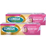 Zestaw Corega Power Max Mocowanie + Komfort, krem mocujący do protez zębowych, neutralny, 2 x 40 g - miniaturka zdjęcia produktu