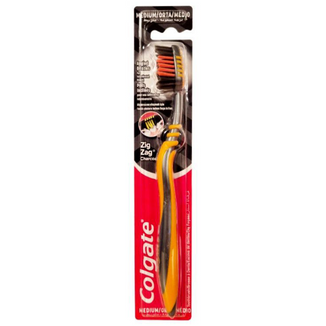 Colgate Zig Zag Charcoal, szczoteczka do zębów, średnia, 1 sztuka - zdjęcie produktu
