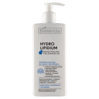 Bielenda Hydro Lipidium, delikatna emulsja do mycia i demakijażu, 300 ml Bielenda Hydro Lipidium, delikatna emulsja do mycia i demakijażu, 300 ml - zdjęcie produktu