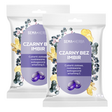Zestaw SEMA Herba Ziołowe cukierki z czarnym bzem, imbirem i witaminą C, 3 x 60 g - miniaturka zdjęcia produktu