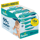 Pampers 99% Water, chusteczki nawilżane, 15 x 60 sztuk - miniaturka zdjęcia produktu