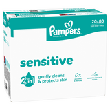 Pampers Sensitive, chusteczki nawilżane, 20 x 80 sztuk - miniaturka zdjęcia produktu