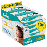 Pampers Aqua Soft Touch, chusteczki nawilżane, 20 x 60 sztuk - miniaturka zdjęcia produktu