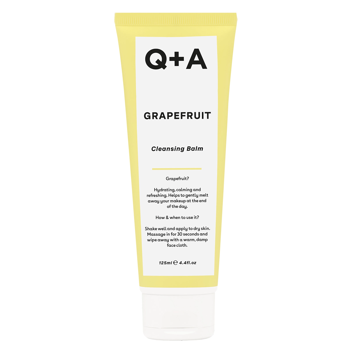 Q+A Q+A Grapefruit, balsam do oczyszczania twarzy z olejkiem grejpfrutowym, 125 ml — Składniki i ocena
