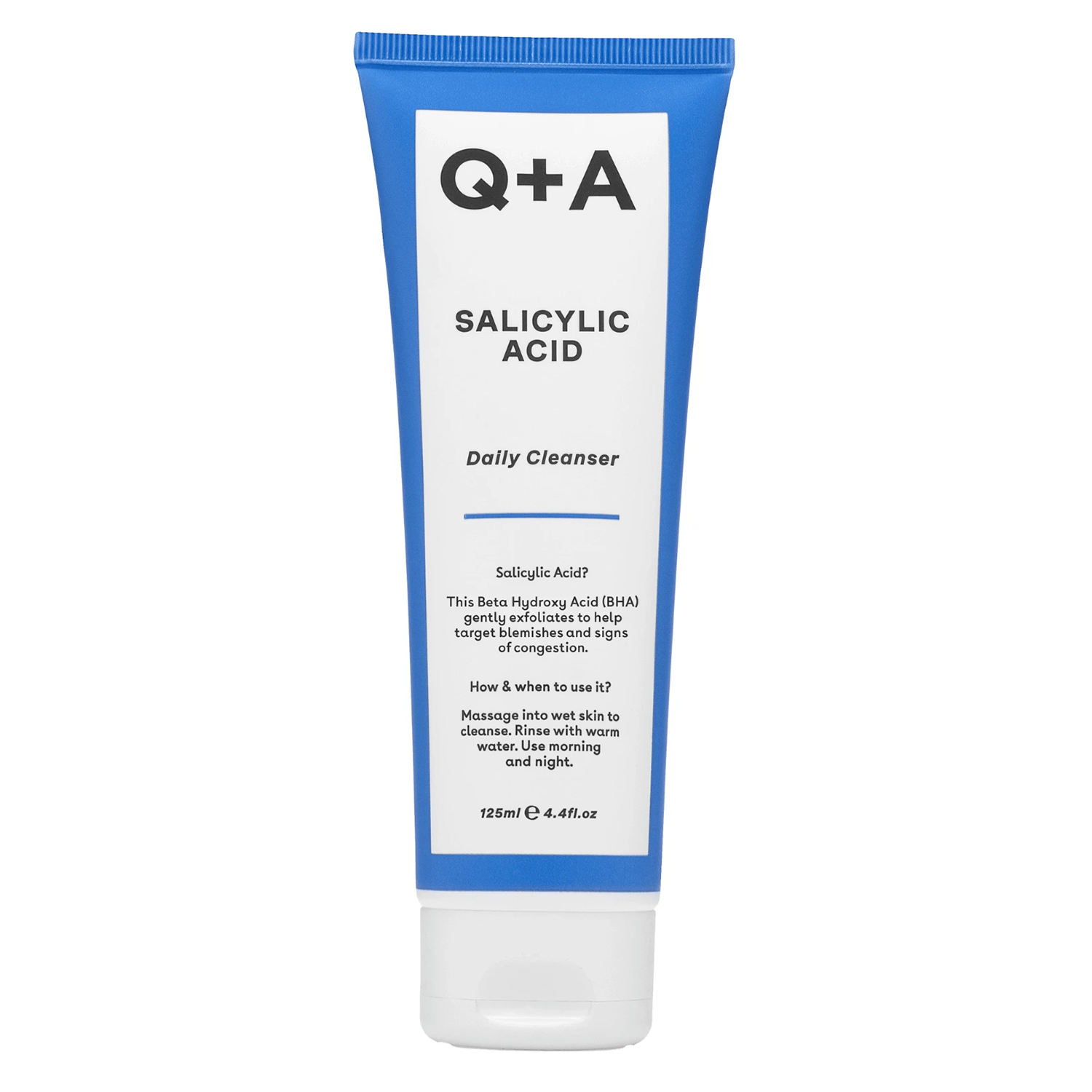 Q+A Q+A Salicylic, żel do mycia twarzy z kwasem salicylowym przeciw wypryskom, 125 ml — Składniki i ocena