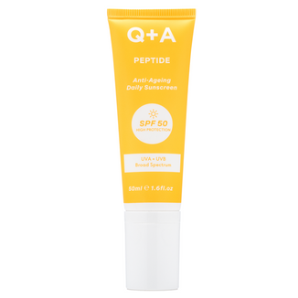 Q+A Peptide, przeciwsłoneczny krem przeciwstarzeniowy do twarzy z peptydem, SPF 50, 50 ml - zdjęcie produktu