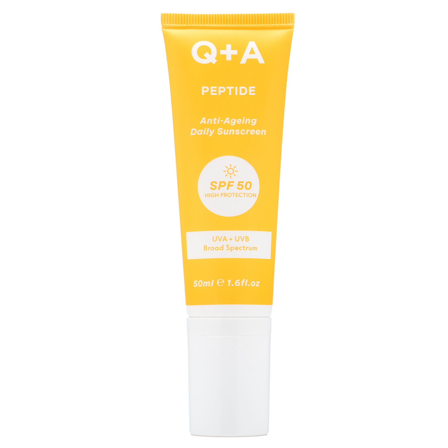 Q+A Q+A Peptide, przeciwsłoneczny krem przeciwstarzeniowy do twarzy z peptydem, SPF 50, 50 ml — Składniki i ocena