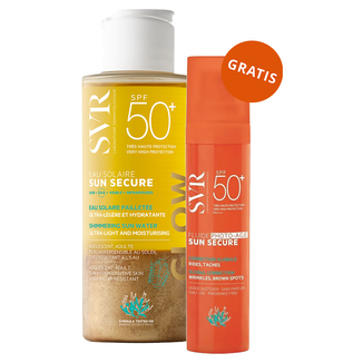 SVR Eau Solaire Glow, rozświetlająca woda przeciwsłoneczna, SPF 50+, 100 ml + Fluide Photo-Age, fluid anti-age, SPF 50+, 40 ml gratis - zdjęcie produktu