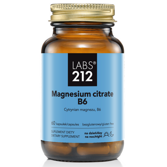 Labs212 Magnesium Citrate B6, 60 kapsułek Labs212 Magnesium Citrate B6, 60 kapsułek - zdjęcie produktu