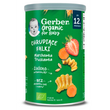 Gerber Organic Chrupiące Falki, marchewka, truskawka, 35 g - miniaturka zdjęcia produktu