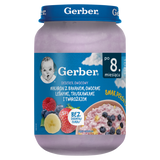 Gerber Deserek, makaron z bananem, owocami leśnymi, truskawkami i twarożkiem, po 8 miesiącu, 190 g - miniaturka zdjęcia produktu